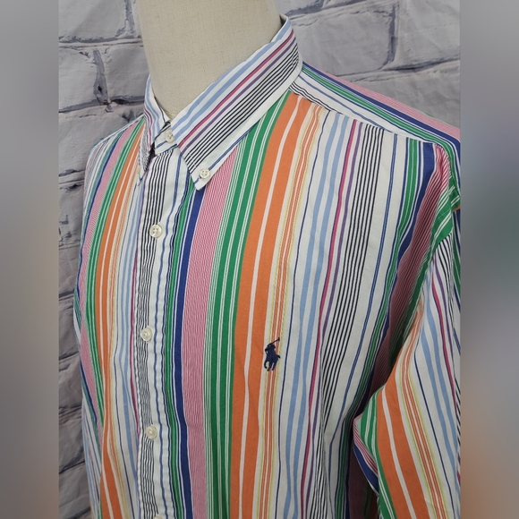Polo Ralph Lauren Other - Ralph Lauren Men's Classic Fit Button Down Shirt Colorful Striped Size 2XL XXL